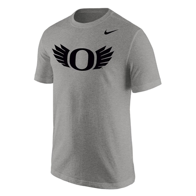 Oregon Ducks Nike Cotton Wings Logo Tee - Grey/Black